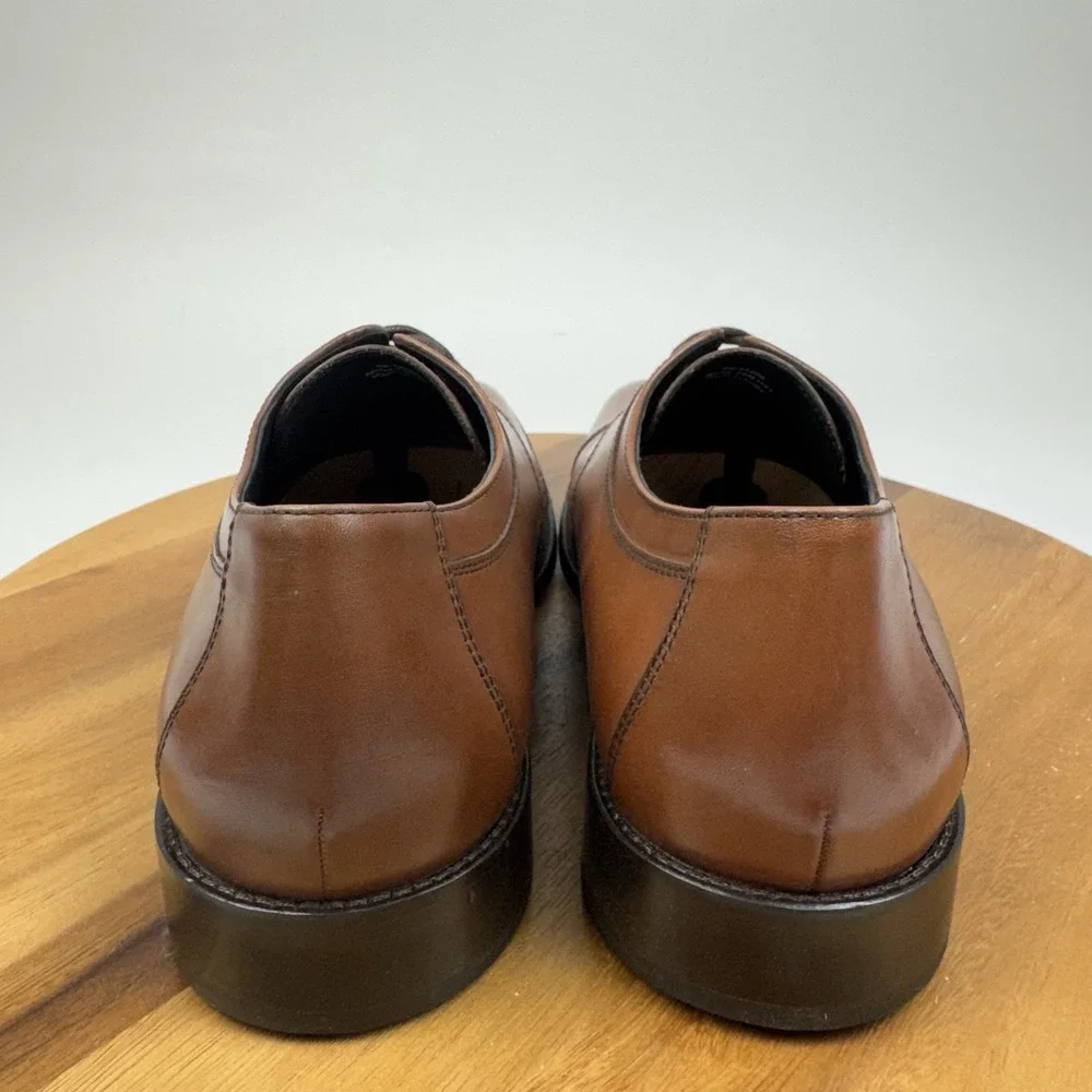 Mens Johnston & Murphy Novick Brown Leather Cap Toe Dress Shoes Oxfords Size 13